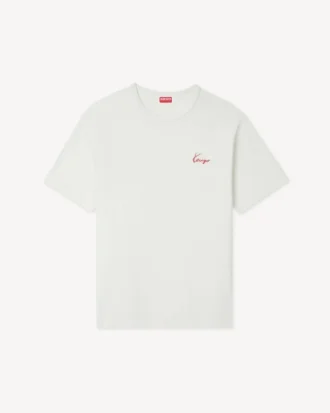 Kenzo Archive Rose’ broderad T-shirt i bomull