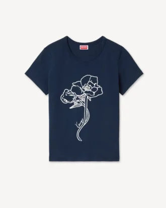 Kenzo Archive Rose’ T-shirt med konturtryck i bomull