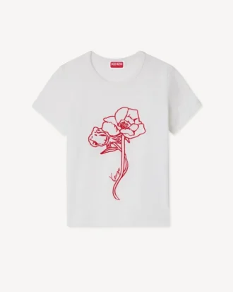 Kenzo Archive Rose’ T-shirt med konturtryck i bomull