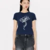 Kenzo Archive Rose’ T-shirt med konturtryck i bomull Kenzo Archive Rose’ T-shirt med konturtryck i bomull