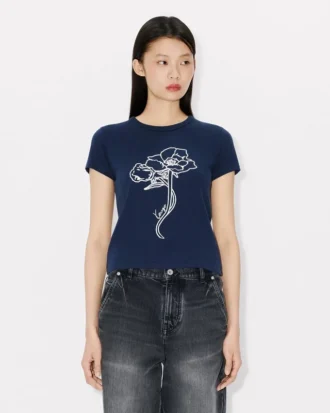 Kenzo Archive Rose’ T-shirt med konturtryck i bomull