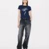 Kenzo Archive Rose’ T-shirt med konturtryck i bomull Kenzo Archive Rose’ T-shirt med konturtryck i bomull