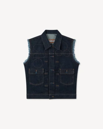 Kenzo Badges’ avklippt truckerjacka i japansk denim