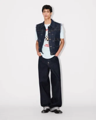 Kenzo Badges’ avklippt truckerjacka i japansk denim