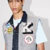 Kenzo Badges’ avklippt truckerjacka i japansk denim Kenzo Badges’ avklippt truckerjacka i japansk denim