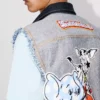 Kenzo Badges’ avklippt truckerjacka i japansk denim Kenzo Badges’ avklippt truckerjacka i japansk denim
