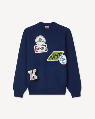 Kenzo Badges’ broderad tröja i bomullsull