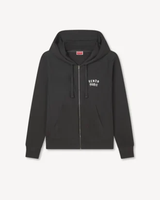 Kenzo Boke Heart’ broderad hoodie med dragkedja i bomull