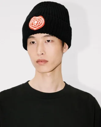 Kenzo Boke Heart broderad mössa i ull och bomull