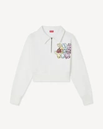 Kenzo Cartoon’ broderad kort polo-tröja i bomull Kenzo Cartoon’ broderad kort polo-tröja i bomull