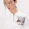 Kenzo Cartoon’ broderad kort polo-tröja i bomull Kenzo Cartoon’ broderad kort polo-tröja i bomull