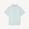 ”Kenzo Cartoon” broderad kortärmad skjorta i stone bleach-chambray ”Kenzo Cartoon” broderad kortärmad skjorta i stone bleach-chambray