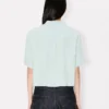 ”Kenzo Cartoon” broderad kortärmad skjorta i stone bleach-chambray ”Kenzo Cartoon” broderad kortärmad skjorta i stone bleach-chambray