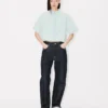 ”Kenzo Cartoon” broderad kortärmad skjorta i stone bleach-chambray ”Kenzo Cartoon” broderad kortärmad skjorta i stone bleach-chambray