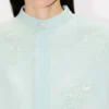 ”Kenzo Cartoon” broderad kortärmad skjorta i stone bleach-chambray ”Kenzo Cartoon” broderad kortärmad skjorta i stone bleach-chambray