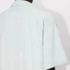 ”Kenzo Cartoon” broderad kortärmad skjorta i stone bleach-chambray ”Kenzo Cartoon” broderad kortärmad skjorta i stone bleach-chambray