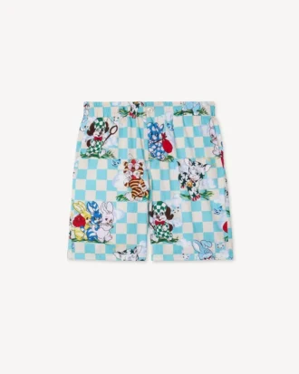 Kenzo Cartoon’ elastiska shorts i bomullsseersucker