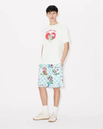 Kenzo Cartoon’ elastiska shorts i bomullsseersucker