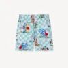 Kenzo Cartoon’ elastiska shorts i bomullsseersucker