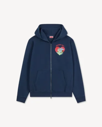 Kenzo Cartoon’ hoodie med dragkedja i bomull