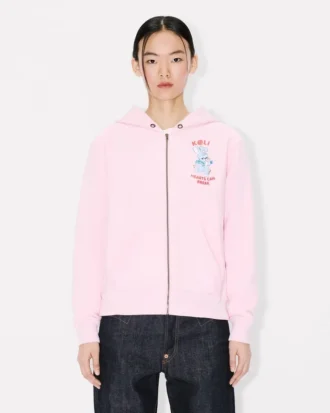 Kenzo Cartoon’ hoodie med dragkedja i bomull