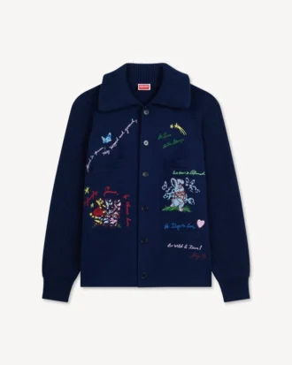 Kenzo Cartoon’ kofta med dekorationer i ullbomull