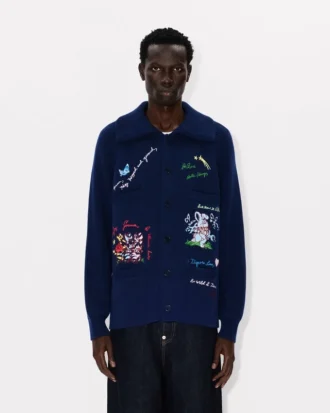 Kenzo Cartoon’ kofta med dekorationer i ullbomull