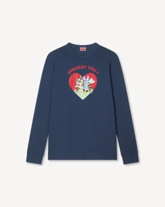 Kenzo Cartoon’ konturerad, avslappnad långärmad T-shirt i bomull