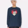 Kenzo Cartoon’ konturerad, avslappnad långärmad T-shirt i bomull