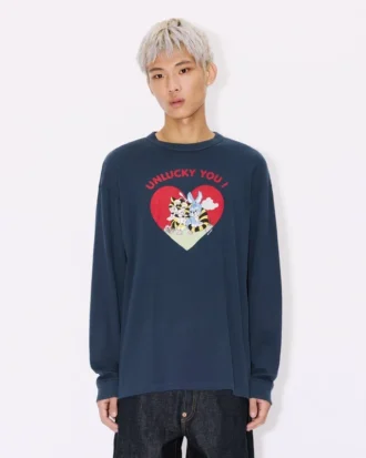 Kenzo Cartoon’ konturerad, avslappnad långärmad T-shirt i bomull