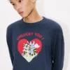 Kenzo Cartoon’ konturerad, avslappnad långärmad T-shirt i bomull