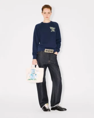 Kenzo Cartoon’ liten tygväska i canvas