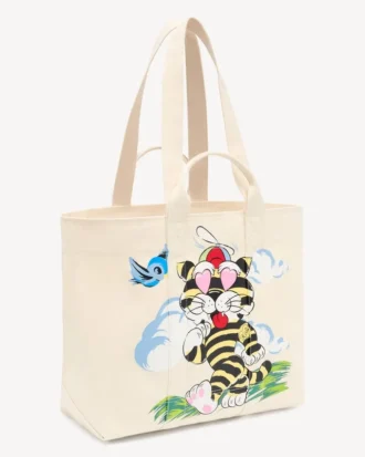 Kenzo Cartoon stor tygväska i canvas