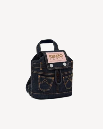 Kenzo Five Pockets miniryggsäck i denimliknande twill