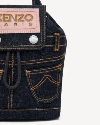 Kenzo Five Pockets miniryggsäck i denimliknande twill