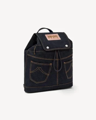 Kenzo Five Pockets-ryggsäck i denimliknande twill