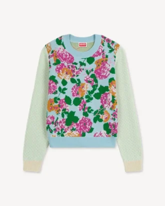 Kenzo Floral’ broderad tröja i bomull och ull Kenzo Floral’ broderad tröja i bomull och ull