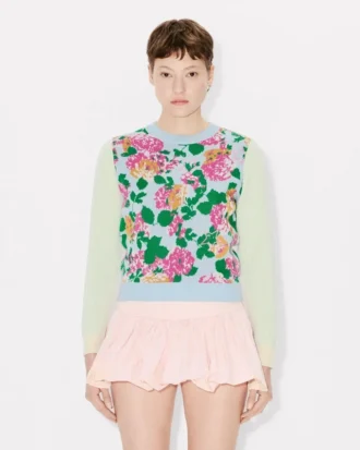 Kenzo Floral’ broderad tröja i bomull och ull Kenzo Floral’ broderad tröja i bomull och ull