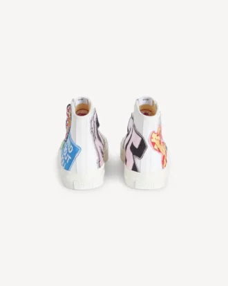 Kenzo Hoshi’ höga sneakers i bomullscanvas