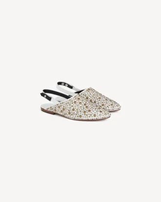 ”Kenzo-Kali” mules i läder med nitar