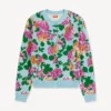 Kenzo-kofta med blommönster i bomullsull