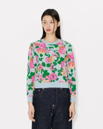 Kenzo-kofta med blommönster i bomullsull Kenzo-kofta med blommönster i bomullsull