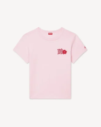 Kenzo Paris Emblem’ broderad T-shirt i bomull med smal passform