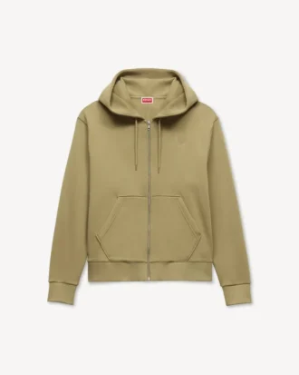 Kenzo Signature’ broderad hoodie med dragkedja i bomull