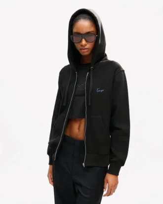 Kenzo Signature’ broderad hoodie med dragkedja i bomull Kenzo Signature’ broderad hoodie med dragkedja i bomull
