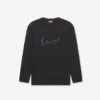 ”Kenzo Signature” broderad långärmad T-shirt i bomull ”Kenzo Signature” broderad långärmad T-shirt i bomull