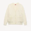 ”Kenzo Signature” broderad, löst sittande stickad kofta i bomull och ull ”Kenzo Signature” broderad, löst sittande stickad kofta i bomull och ull