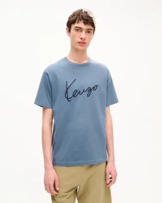 Kenzo Signature broderad T-shirt i bomull