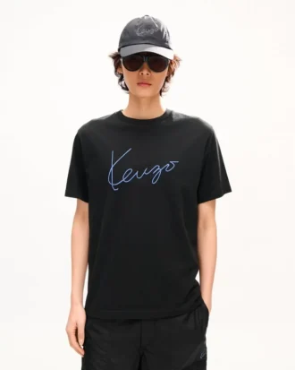 Kenzo Signature broderad T-shirt i bomull