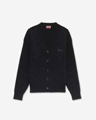 Kenzo Signature Cable’ broderad stickad kofta Kenzo Signature Cable’ broderad stickad kofta